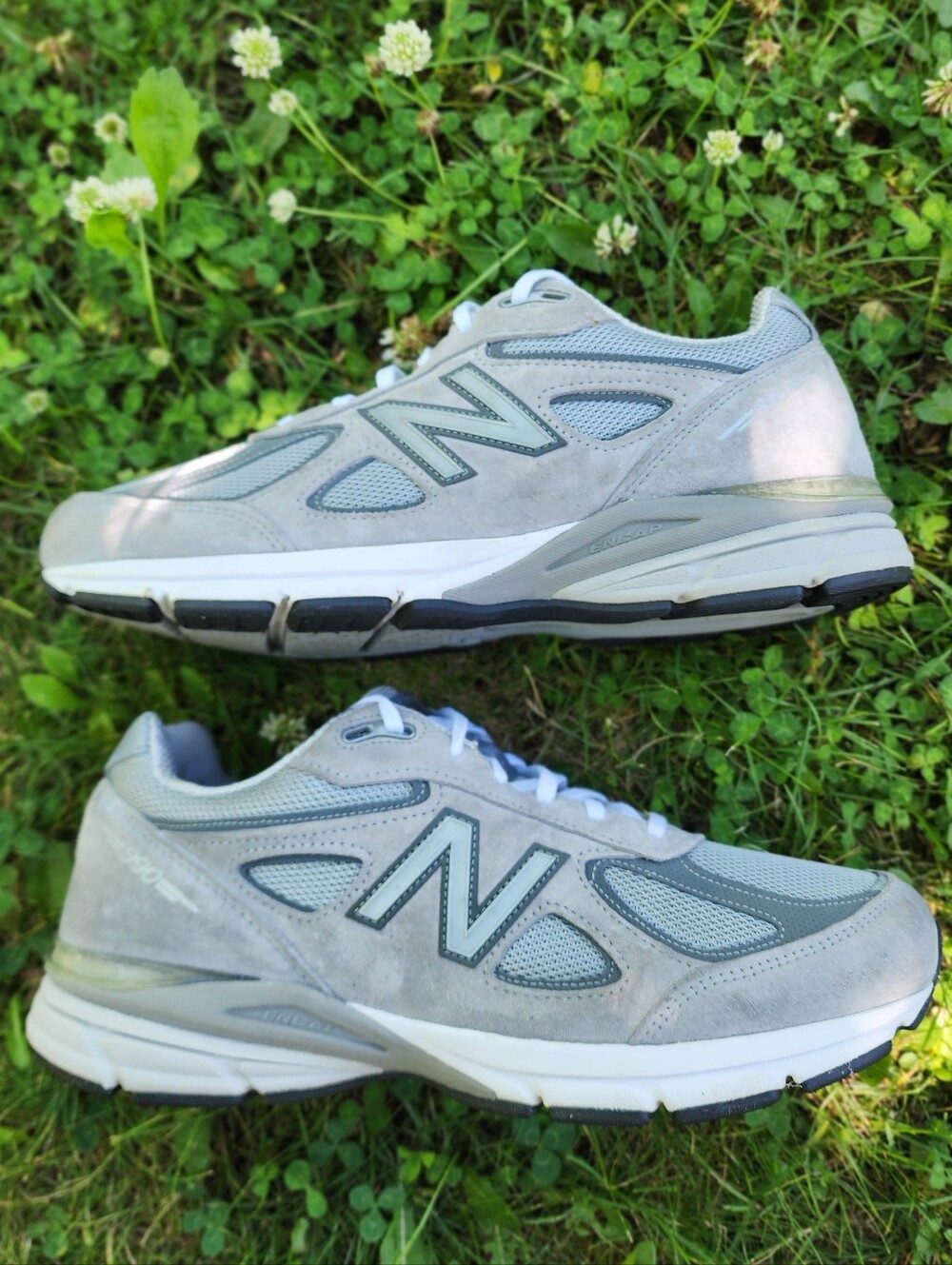 Sz 11.5 - Men's New Balance 990 V4 Grey Mesh&Suede Athletic Sneakers Made In USA - Picture 8 of 15